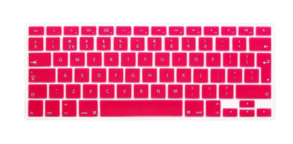 Eu/dk engelsk tastatur farve engelsk bogstavtastatur cover hudbeskytter til apple macbook air pro retina 13 15 17 til mac air: Rose