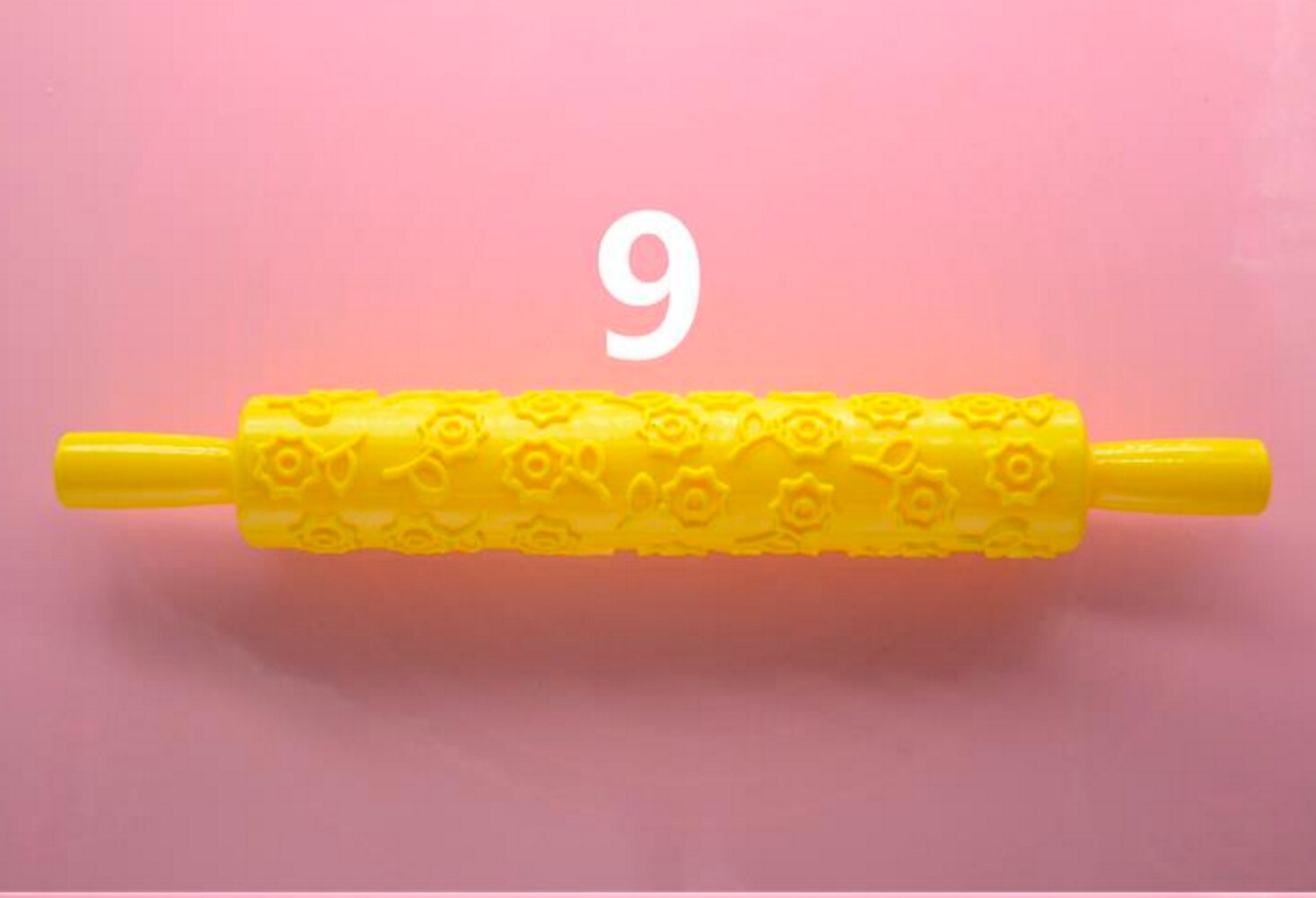 14 Styles Pastic Non-stick Fondant Cake Embossing Roller Sugarcraft Decorating Lace Rolling Pin DIY Kitchen Cooking Tool D794: 9