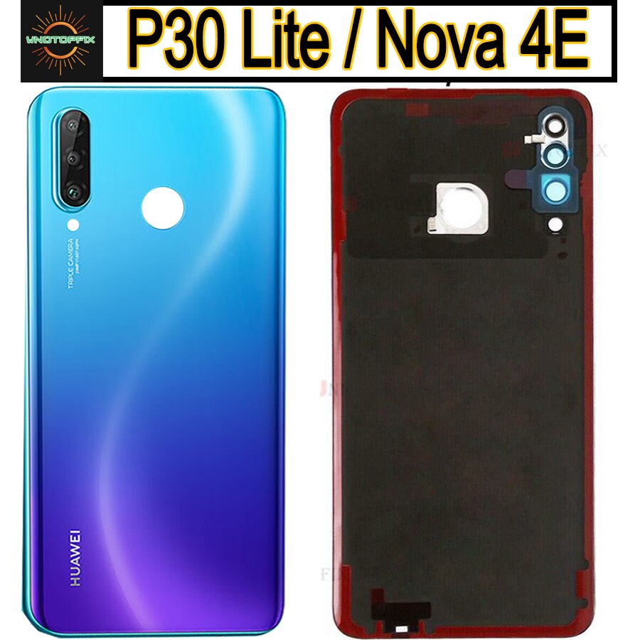 Nowy 6.15 &quot;dla Huawei P30 Lite pokrywa baterii Nova 4e tylne szklane drzwi Panel Case dla Huawei P30 Lite tylna pokrywa baterii + obiektyw aparatu