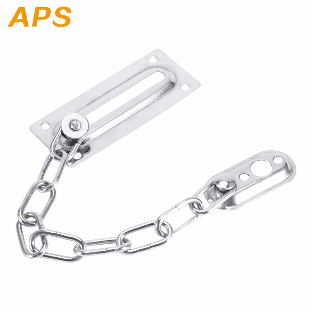 Sliding Door Lock Chrome Door Lock Chain Bolt Safety Chain Hotel Office Security Chain Gate Cabinet Latches Decorative Hardware