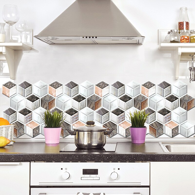 3D Solid Geometry Wallpaper sticker self-adhesive Moisture-Proof Mould-Proof home decor bedroom Living room wall paper stickers