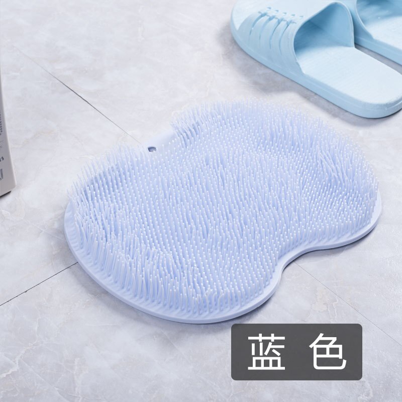 Siliconen Voet Wassen Borstel Bad Voetmassage Pad Mat Douche Massage Badkamer Antislip Badmat Anti Slip Pad voor Voet Wassen: Blue