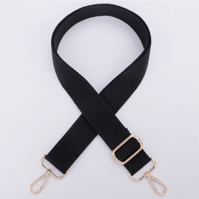 Pure Kleur Katoen Schoudertas Riem Met Pu Lederen Lange Schouderriem Verstelbare Single-Schouder Schuin Schoudertas Accessoires: Black