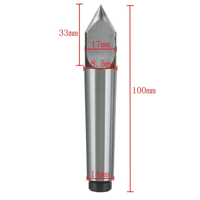 1pc mt2 morse conus 2 halve (dood) draaibank center - stalen punt