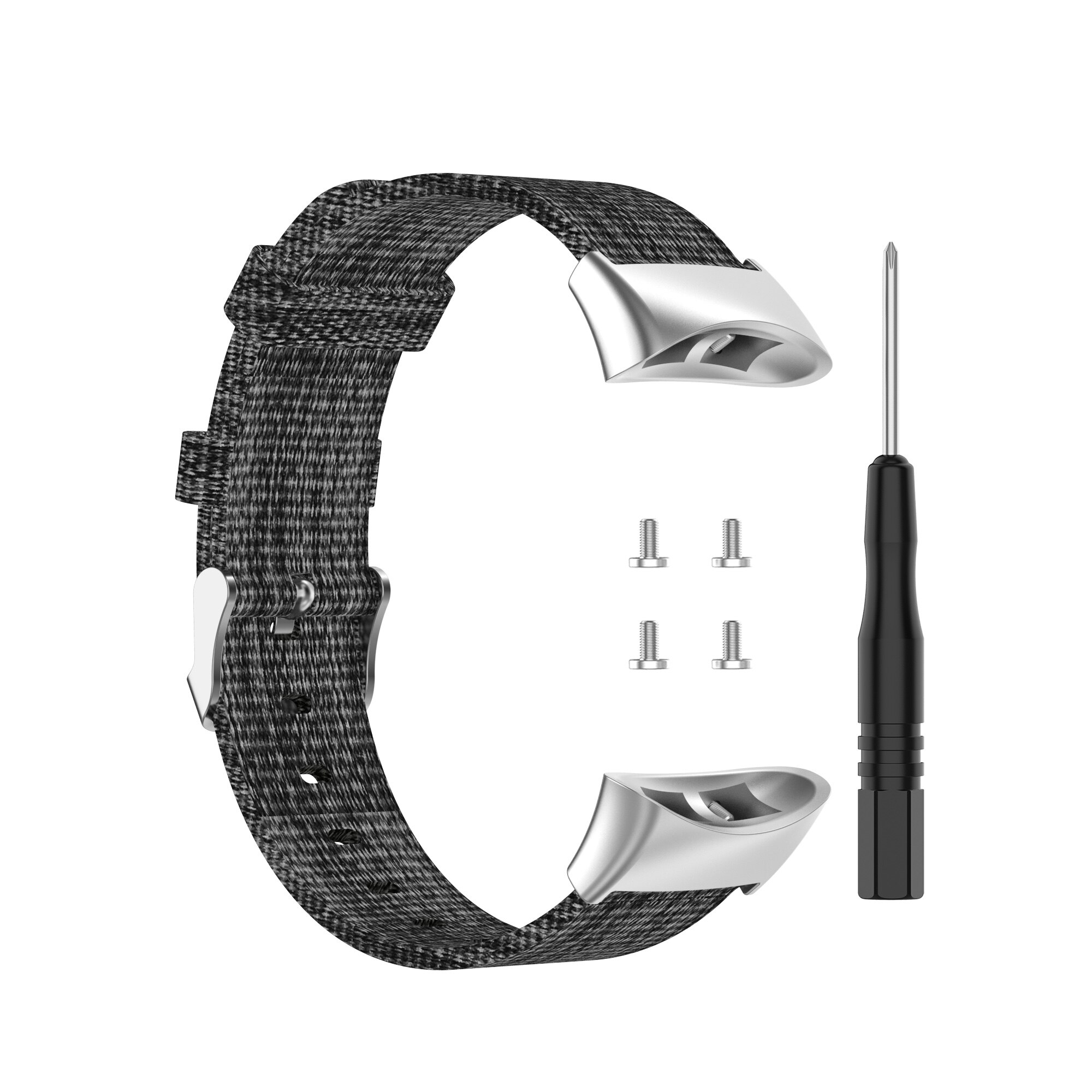Fifata klockarmband för garmin forerunner 35 / 30 smartarmband för garmin forerunner 30 / 35 ersättningsarmband i canvas för smartklocka: Grå / Garmin föregångare 35