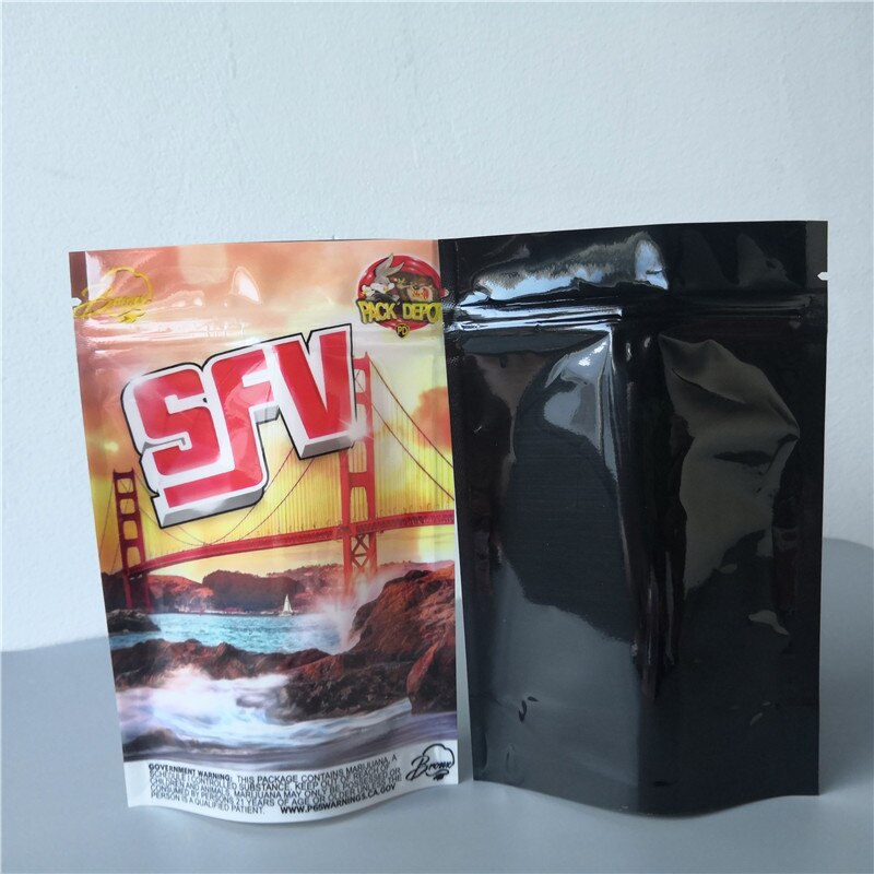 50 unids/lote olor prueba Mylar Ziplock bolsa de bolsas grueso 3,5g bolsas Runtz bolsas: SFV