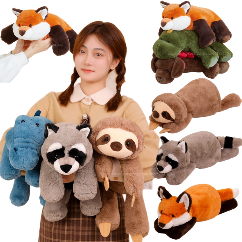 45-70 cm Super doux paresseux moelleux peluche animaux en peluche raton laveur renard Crocodile paresseux câlin jeter oreiller d'anniversaire garçon fille