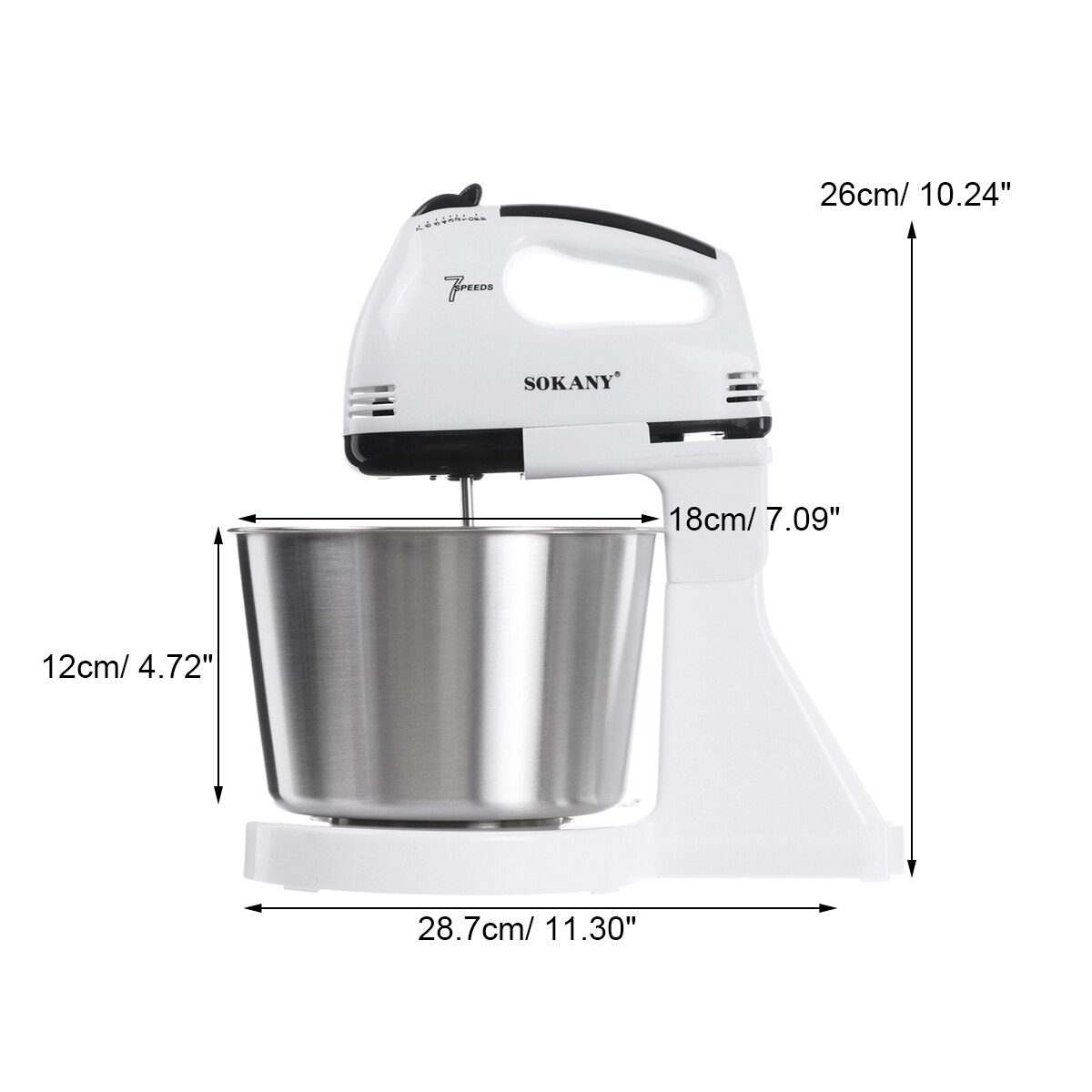 220V 7 Speed 2L Electric Food Mixer Table Stand Cake Dough Mixer Handheld Egg Blender Kitchen Baking Whipping Cream Machine