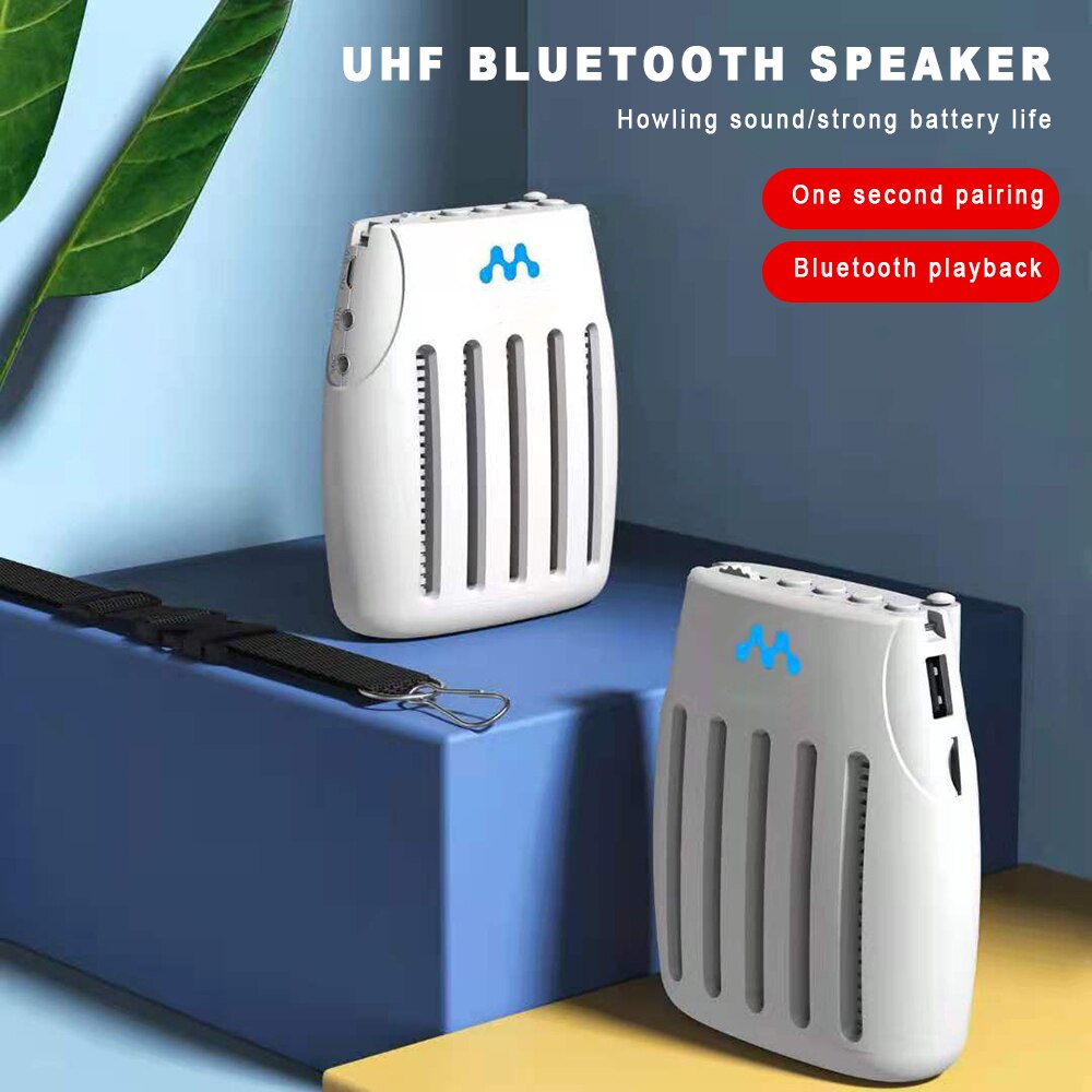 ICREATIVE Portable Classroom Voice Amplifier Teachers BT5.0 Rechargeable Wireless Speakers Horn Loudspeaker with Microphone