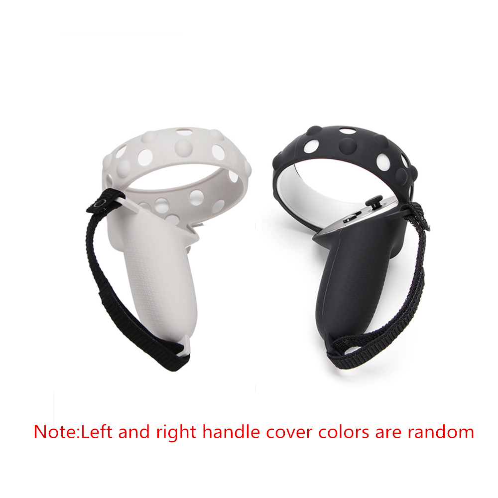 VR Protective Cover For Oculus Quest 2 VR Touch Controller Silicone Cover Skin Handle Grip For Oculus Quest 2 Accessories: gray black