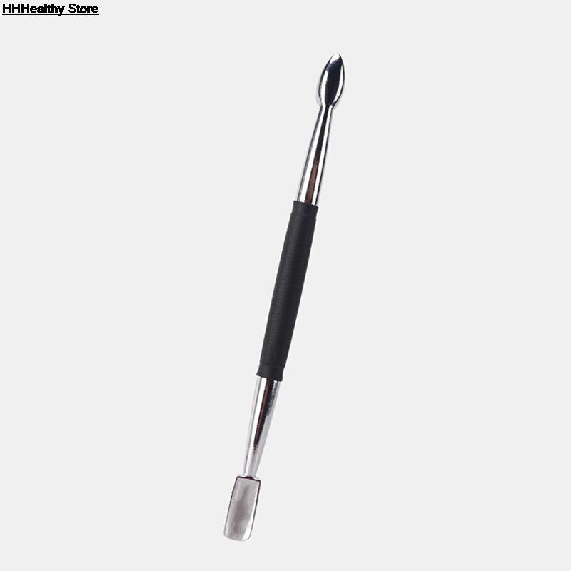 1pc Stainless Steel Nail Pusher Cuticle Pusher Nail Art Pedicure Manicure Tools Nail File Dead Skin Push Cuticle Remover: black