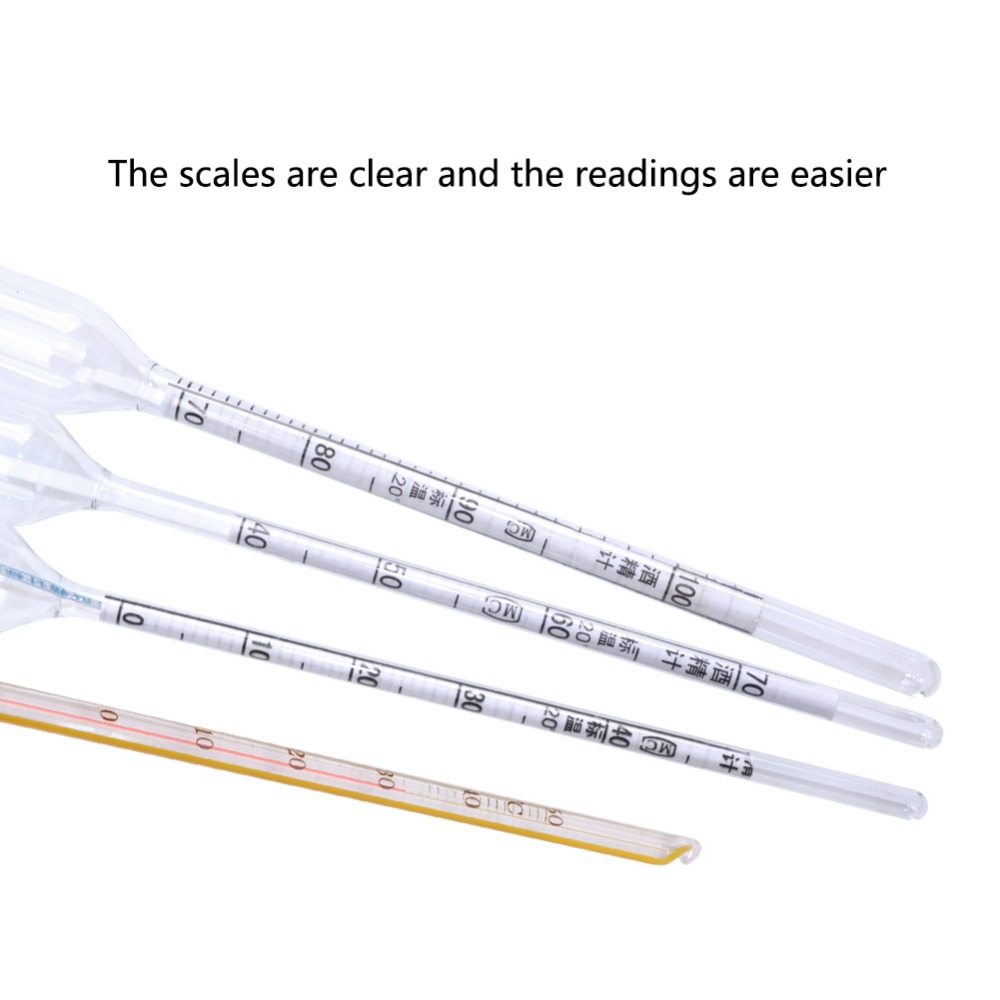 yieryi Alcohol Meter Alcoholometers Wine Meter Measuring Alcohol Concentration Meter Whisky Vodka Bar Set Tool