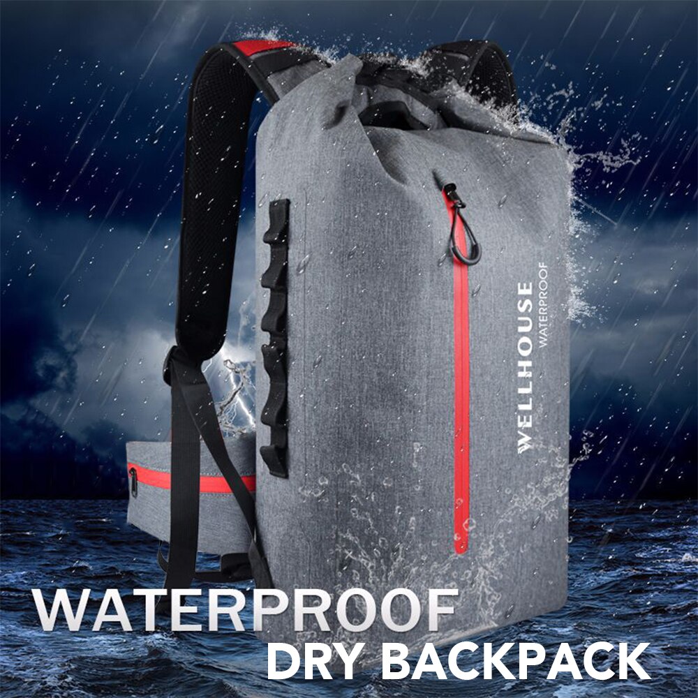 30L kayak sac étanche étanche IPX8 natation sac à dos sec sac Cation extérieur résistant à l'eau PVC pour hommes femmes Sport
