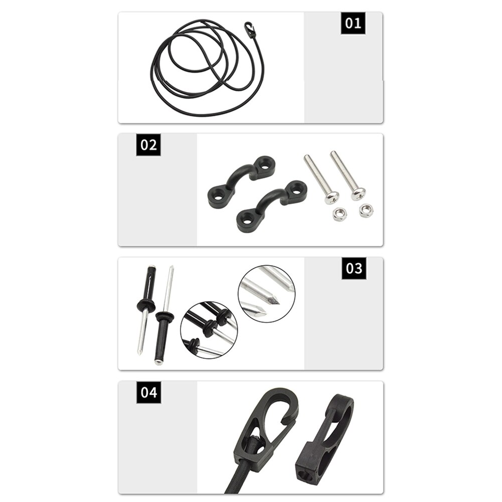 Kajakk kanobåt elastisk taukrok fast c-formet spenne kajakk elastisk tausett holdbare spenner tautilbehør