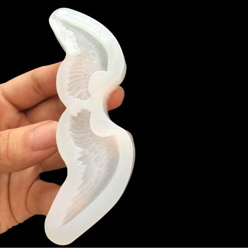 Moldes de silicona con forma de alas para joyería, moldes de silicona con forma de alas de Diablo en ángulo Kawaii