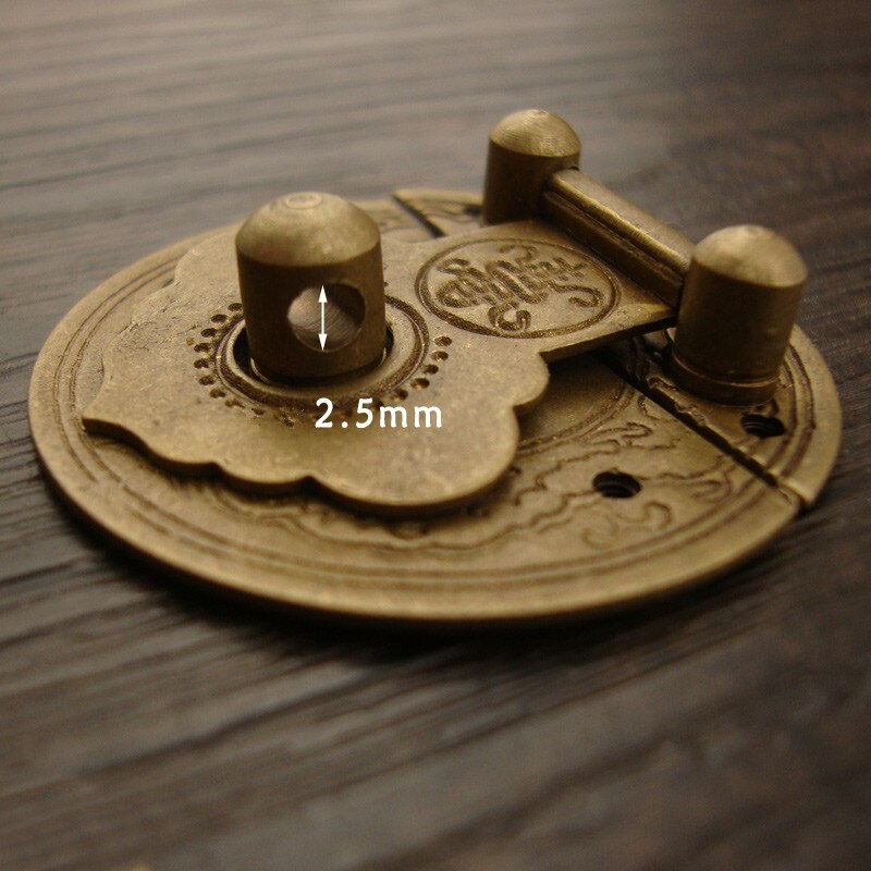 Chinese Vintage Brass Lock Set Wooden Box,European Mini Wooden Box Vase Buckle Hasp Latch Lock+Hinges,1Set