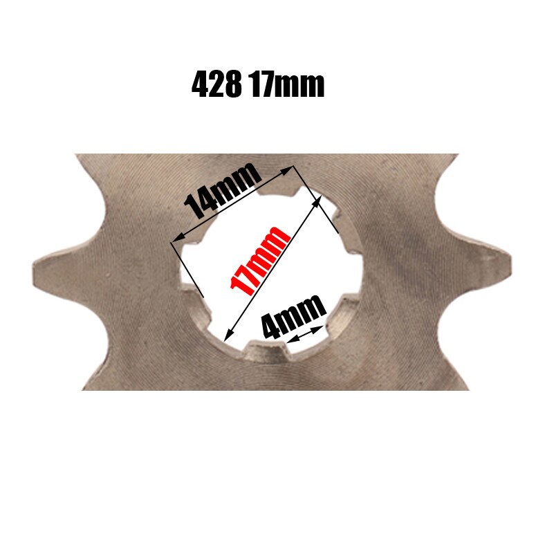 428 Ketting 10T 17Mm 20Mm Voor Motor Tandwiel Voor 50cc Tot 125cc Dirt Bike Atv Go Kart quad Pitbike Buggy Motorfiets