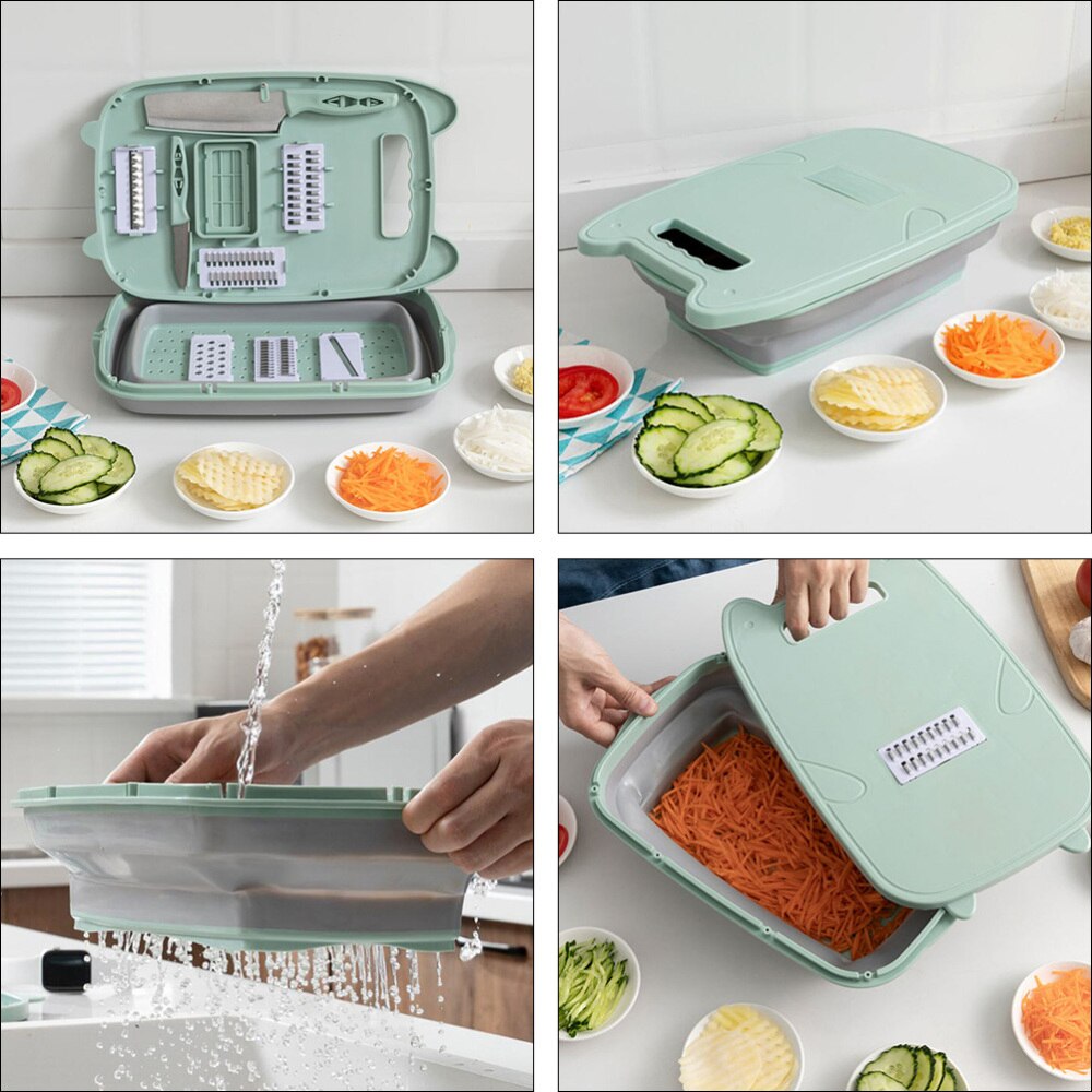 1 Set Multi-functional Cutting Board Grater Vege Draining BasketChopping Board