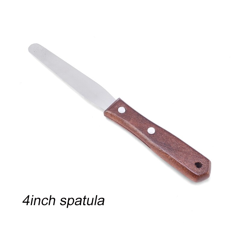Fais Du 4 6 8 10 Inch Spatel Cake Decoreren Gereedschap Roestvrij Staal Met Houten Handvat Crèmemes Spatel Voor Cake Gladder Gladdere Glazuur: Oranje