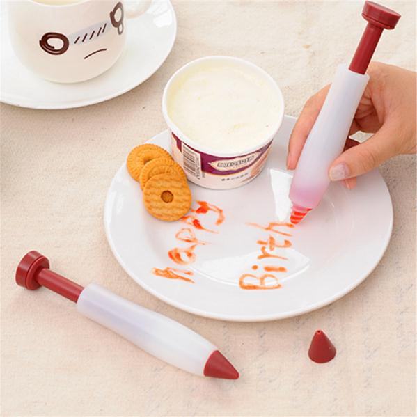 1 pcs Silicone Eten Schrijfpen Chocolade Decorating Pen Cakevorm Fondant Cake Decorating Gereedschap