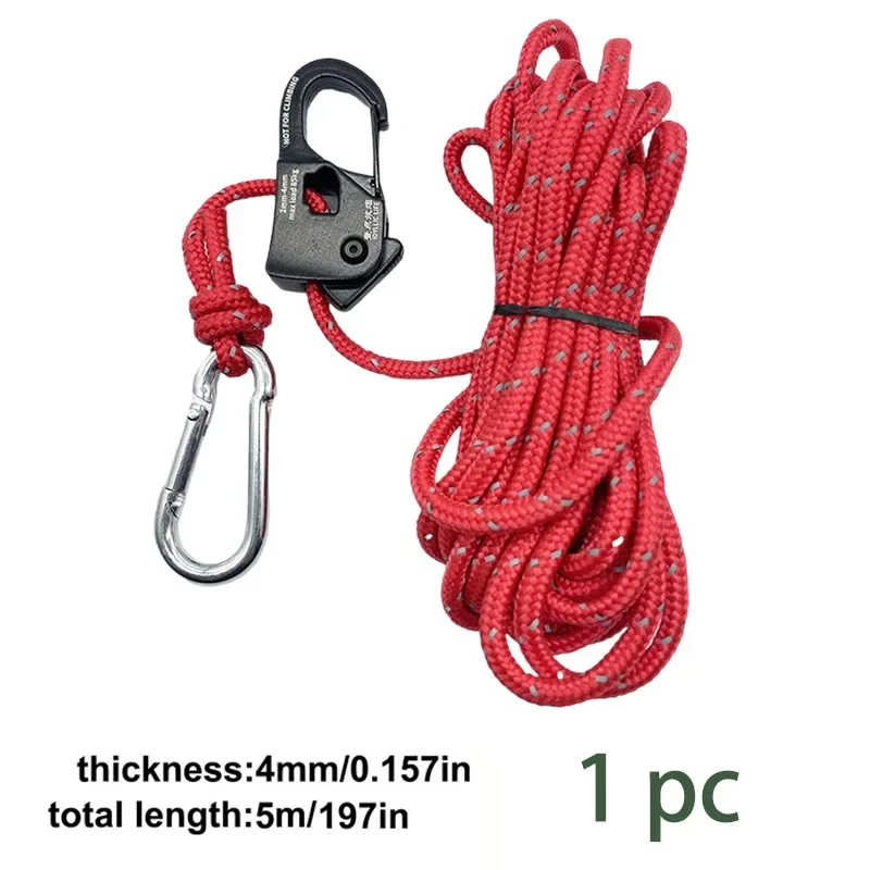 5m Camping Tent Koord Richter Wind Touw Vastbinden Reflecterende Spanner Bevestiging Katrol Ratel Luifel Touw Gesp: Oranje