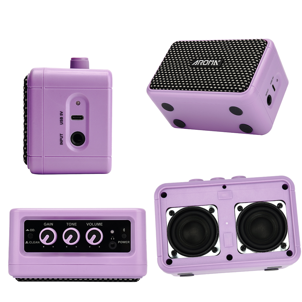 Aroma AG-04 Bluetooth Guitar Amp｜5W Portable Mini Amplifier｜Wireless Speaker for Electric/Acoustic Guitar FCC/CE Certified 🎸
