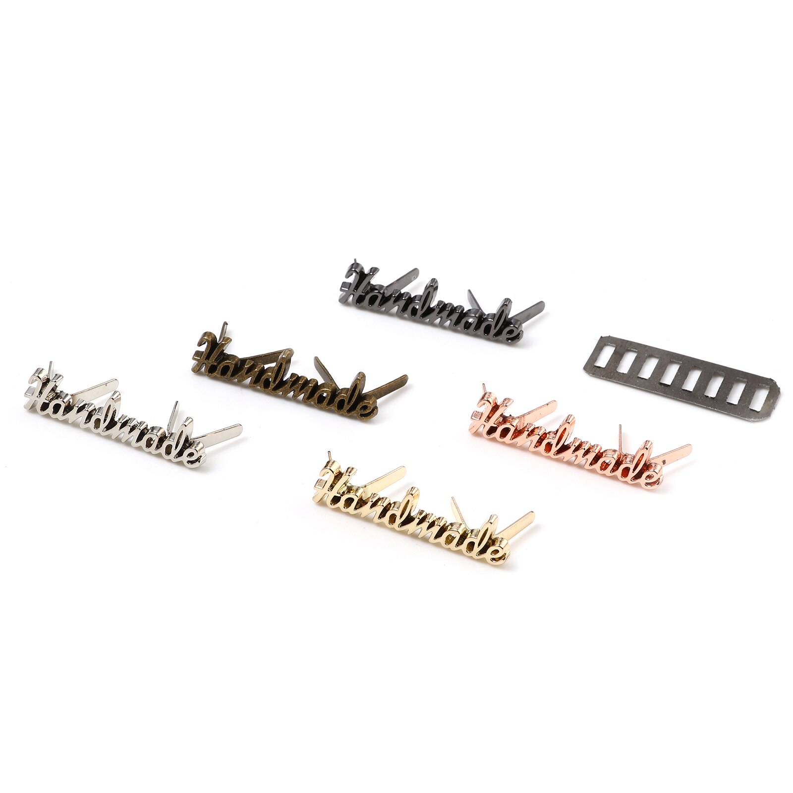 5 sett håndlagde bokstaver metalletiketter tag gjør-det-selv håndverksøm dekorasjonsetiketter tags tilbehør til jeans sko vesker håndlaget merkelapp
