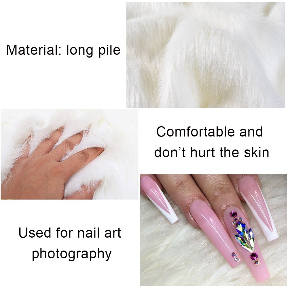 Nail Mat Soft Fur 40*50CM Nail Photo Background Practice Cushion Foldable Hand Rest Pad White/Grey/Pink/Black Nail Equipment