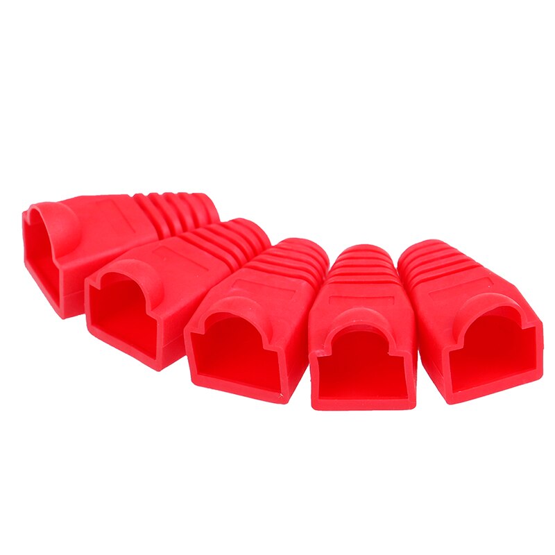 20pcs/lot Rj-45 Adapter Cap Rj45 Cat5 Cat6 Cover Cap Socket Boots Cap Head: Red