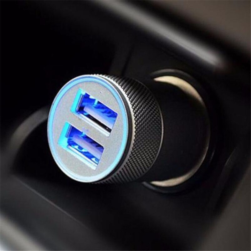Mini Dual USB 2 Ports 12V Buchse Batterie Ladegerät Power Adapter Stecker Für IOS Android Handy Carregador De carro
