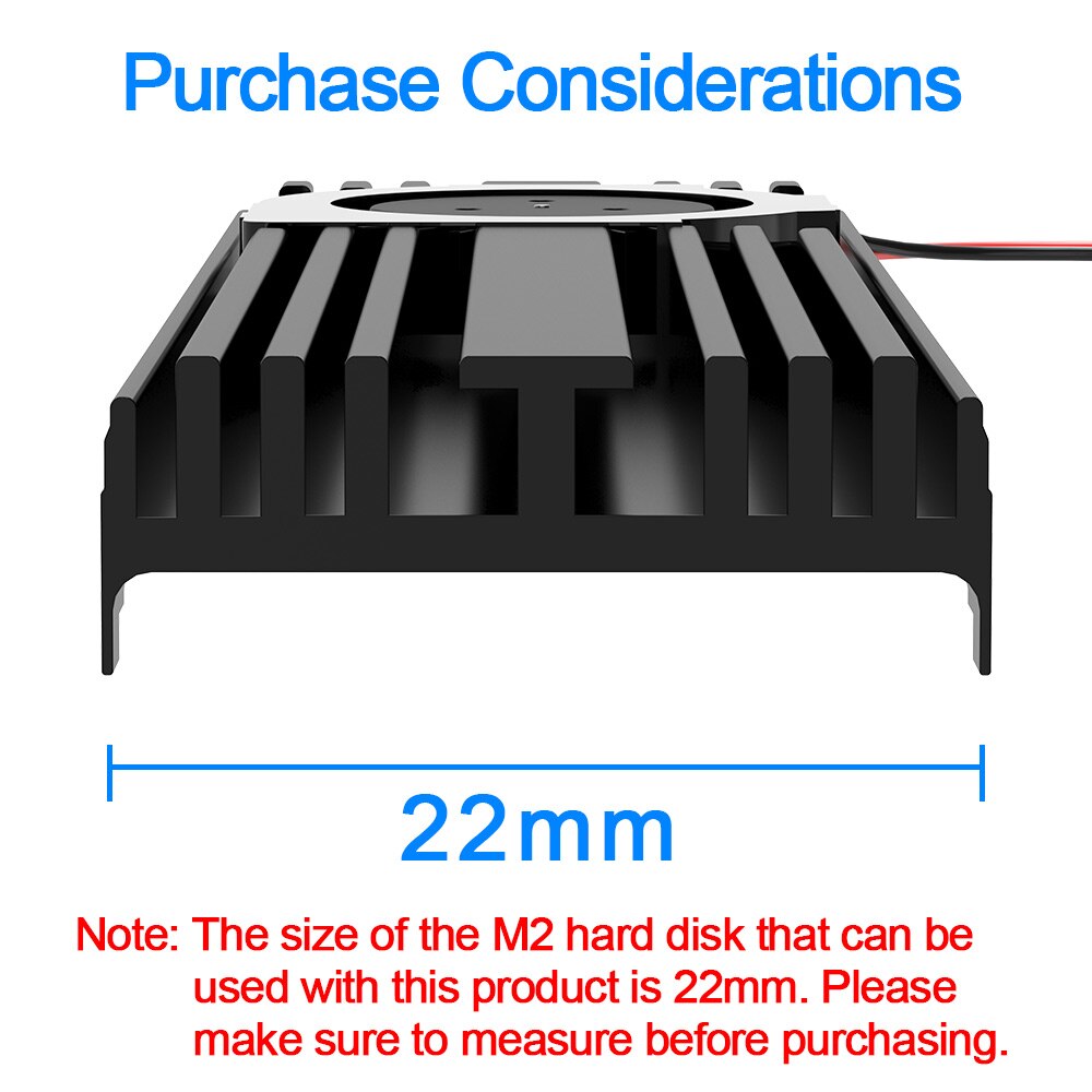 Rocketek M.2 Solid State Hard Disk Fan Heatsink Heat Radiator Cooling Silicon Therma Pads Cooler for M2 NVME SATA 2280 PCIE SSD