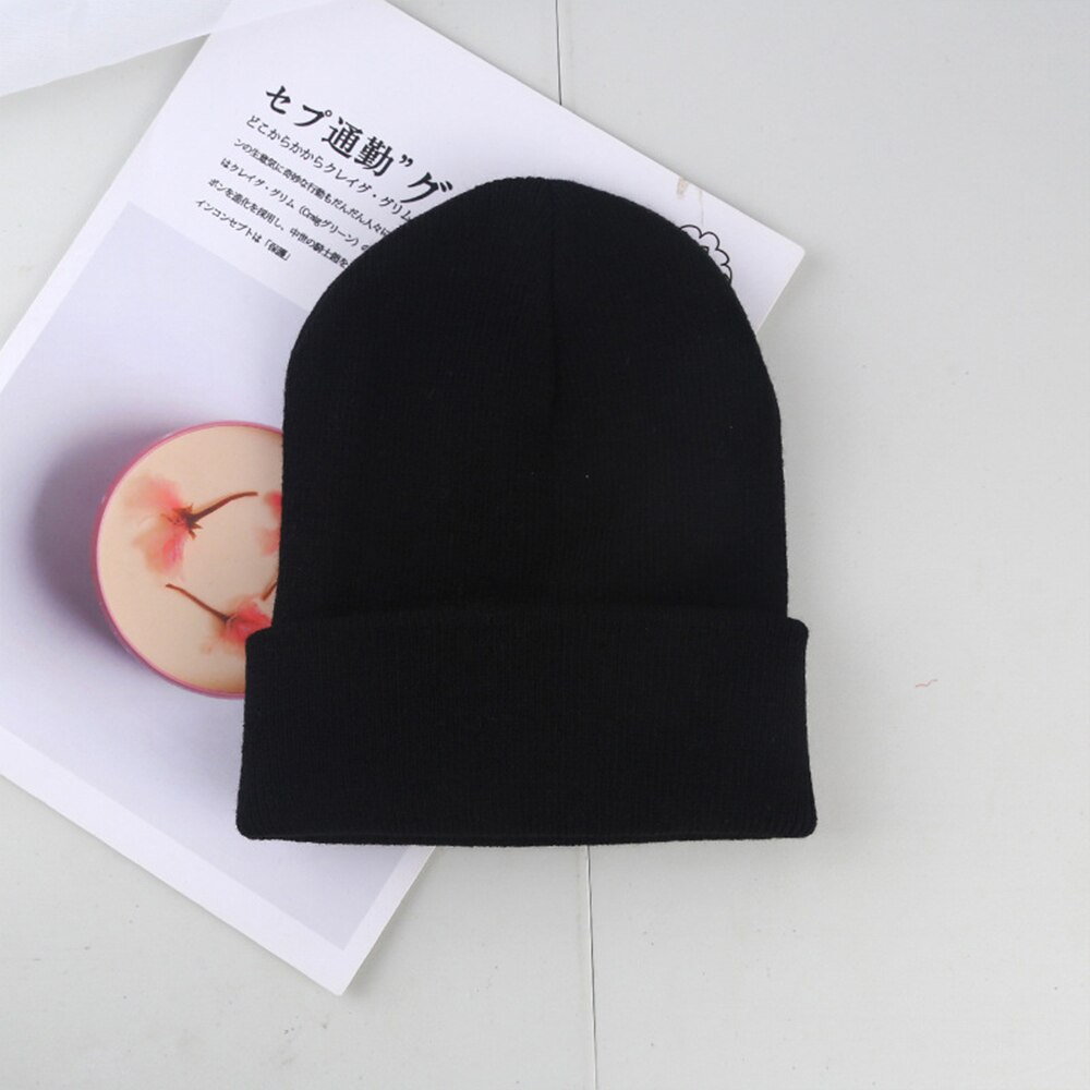 Winter Hats for Woman Beanies Knitted Solid Cute Hat Girl Autumn Beanie Caps Warmer Bonnet Ladies Casual Cap Outdoor Running: black