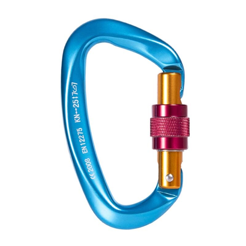 Climbing Carabiner 25KN Heavy Duty Strong Hook for Rock Climbing: Blue