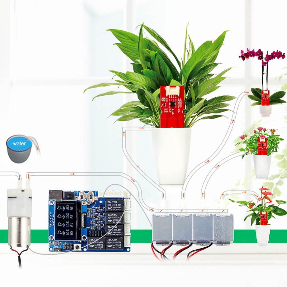 Elecrow-Sensor capacitivo de humedad del suelo para Arduino, sensores de medición de humedad del suelo para Kit de planta de riego inteligente, bricolaje, 5 unids/lote