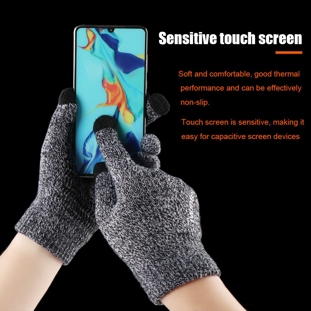 Touch Screen Gloves Sport Cycling Full Finger Mittens Thick Plush Autumn Winter Thick Warm Knitted Wool Mitts