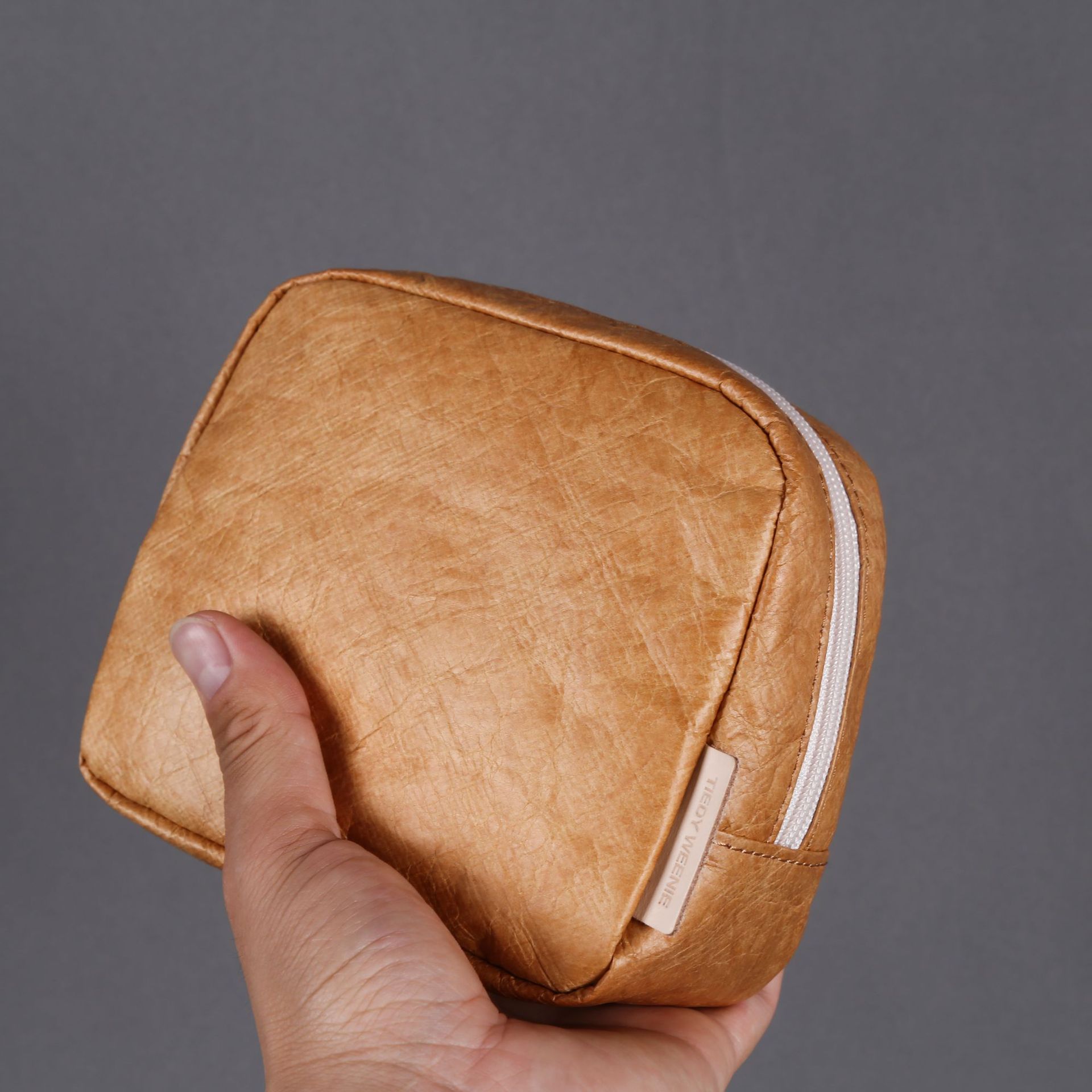 Tragbare wasserdichte Tyvek DuPont-Papier-Geldbörse, Damen-Make-up-Tasche, Lederstruktur, kompakter Organizer für die Aufbewahrung zu Hause