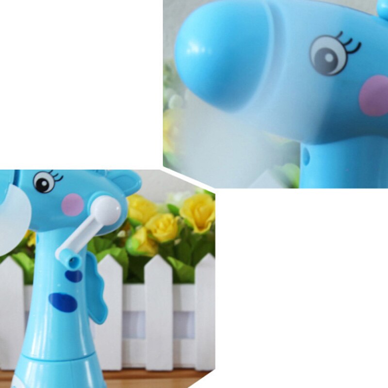 Mini Fan Cartoon Giraffen Draagbare Handheld Desk Bevochtiging Kid Speelgoed Handheld Water Mist Fan Voor Kind Roze
