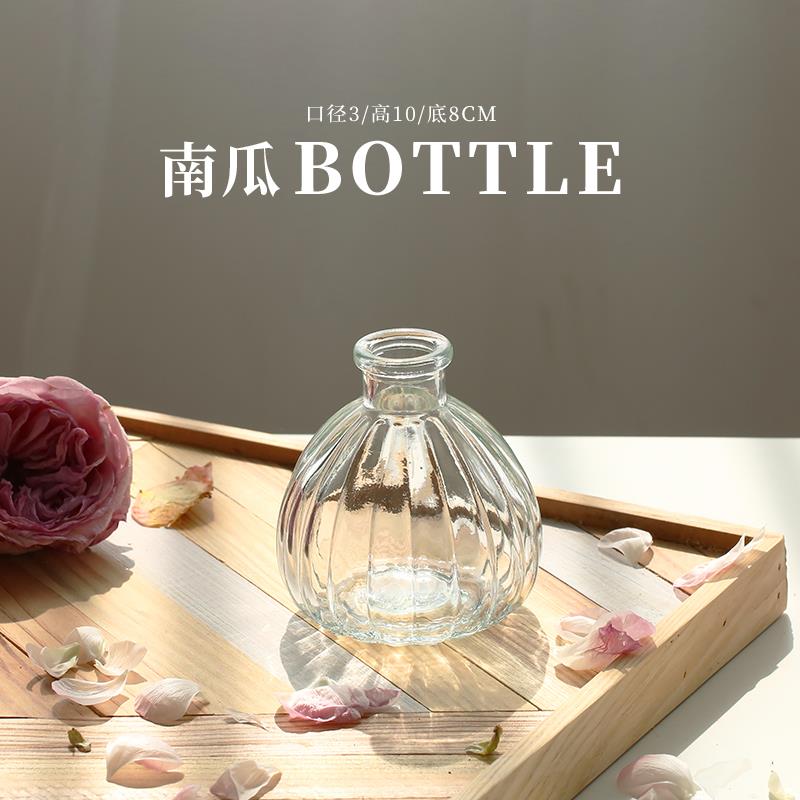 Maceta de estilo nórdico para decoración del hogar, Mini florero de vidrio, decoración transparente para sala de estar, romántico francés: E