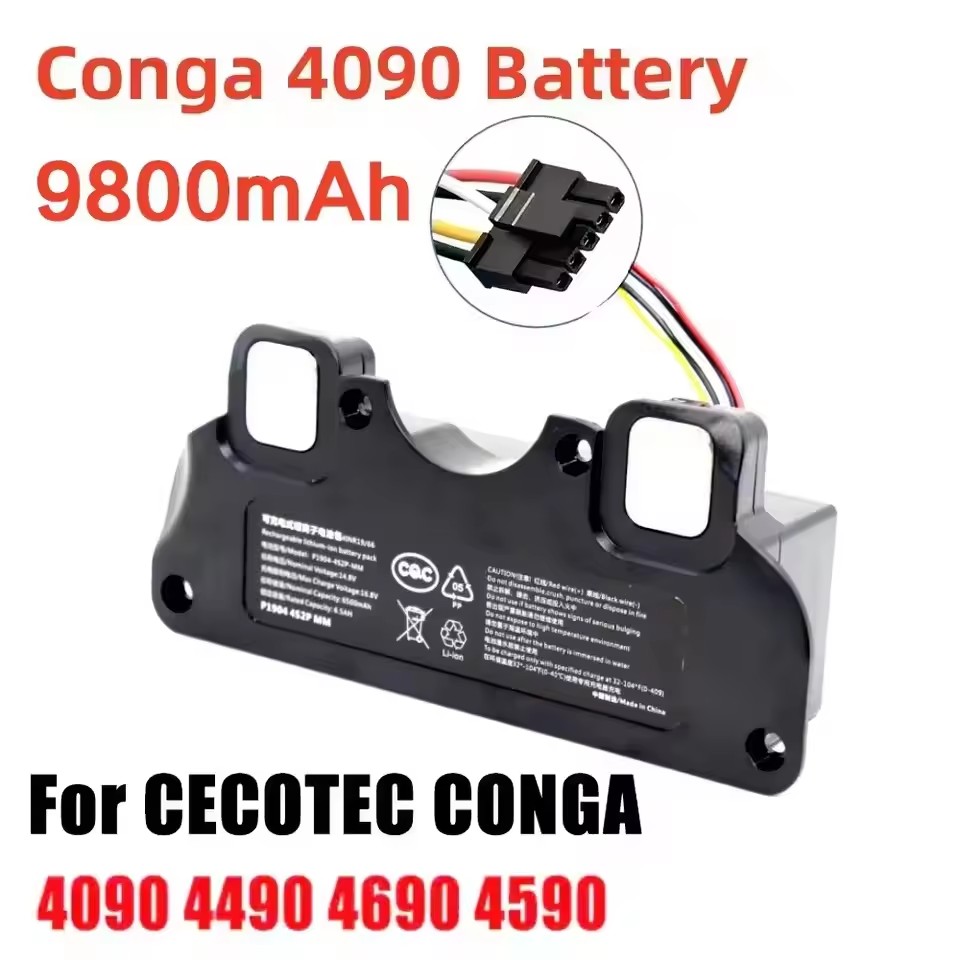 CECOTEC CONGA 4090 4490 4590 4690 accesorios de Robot aspirador herramienta de repuesto nueva actualización batería de repuesto de 12800mAh: Beige