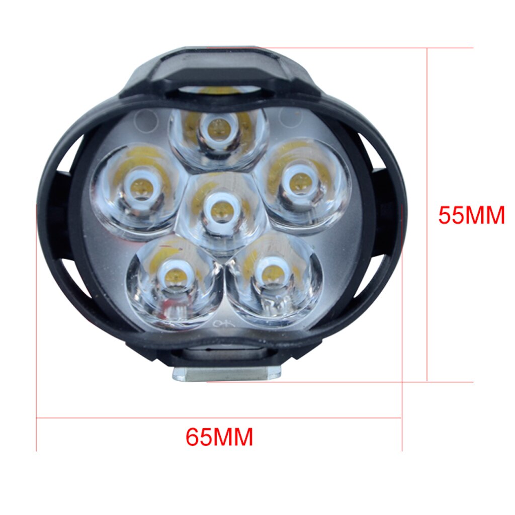 2pcs White 6 LED Motorcycle Light Headlight 10W Fog For Motorbike