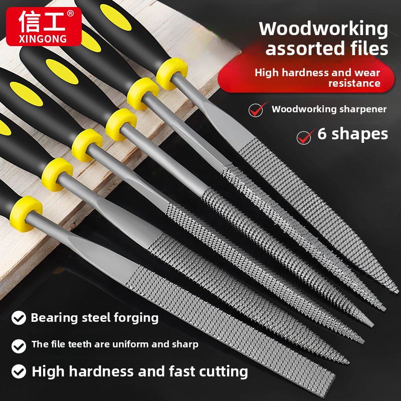 Pilnik robić obróbki drewna, mały pilnik drewniany, pilnik mieszany o grubych zękawaler, płaski półokrągły zestaw narzędzi robić szlifowania twardego drewna