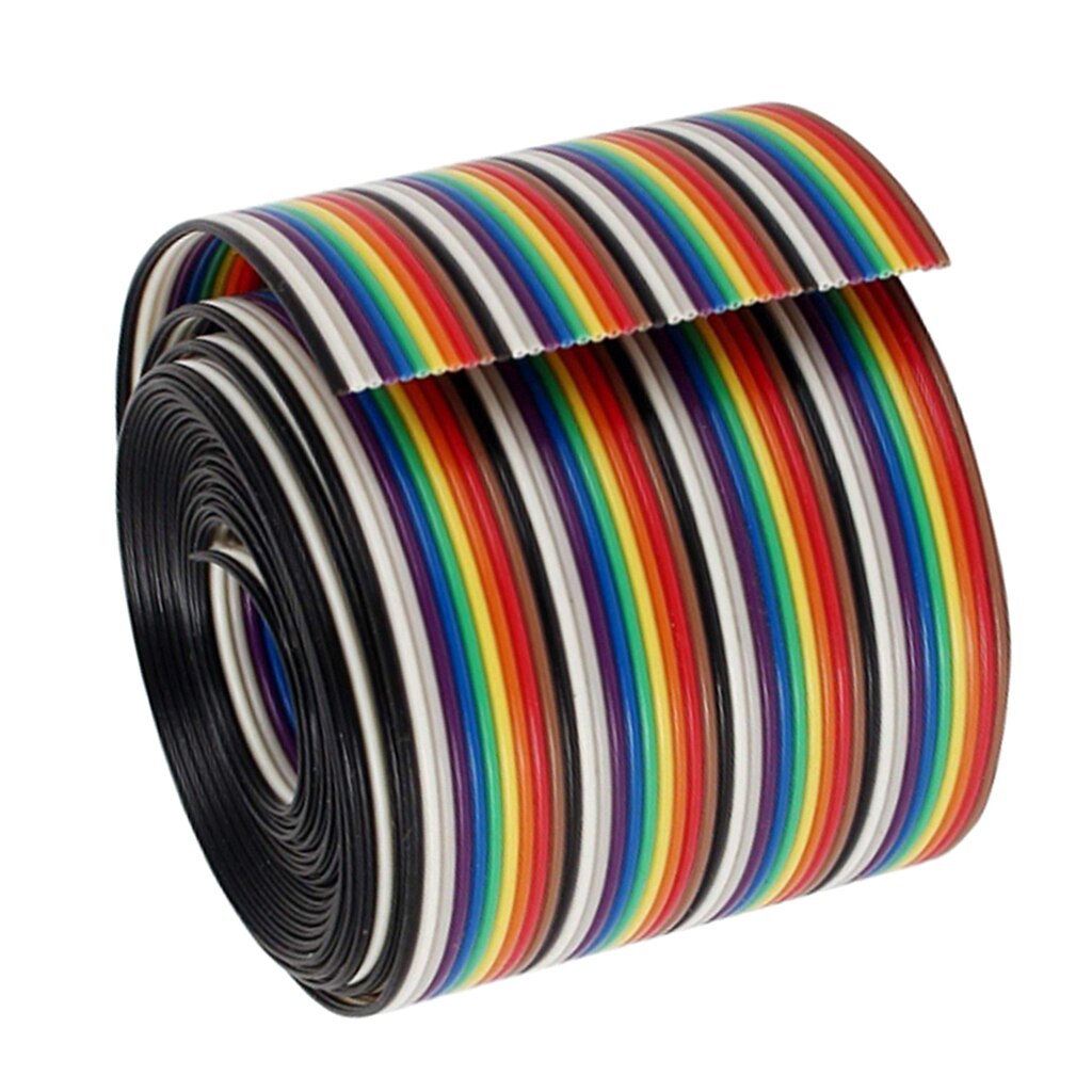 1M 1.17mm 40PIN Wire Flat Multicolored Flexible Rainbow Ribbon Jumper Cable