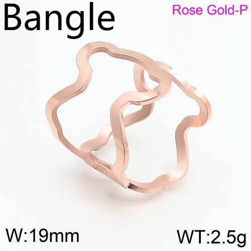 316L Stainless Steel Women Bracelets Bangles Bear Cuff Bangle For Wedding Jewelry Accessories: Rose Gold