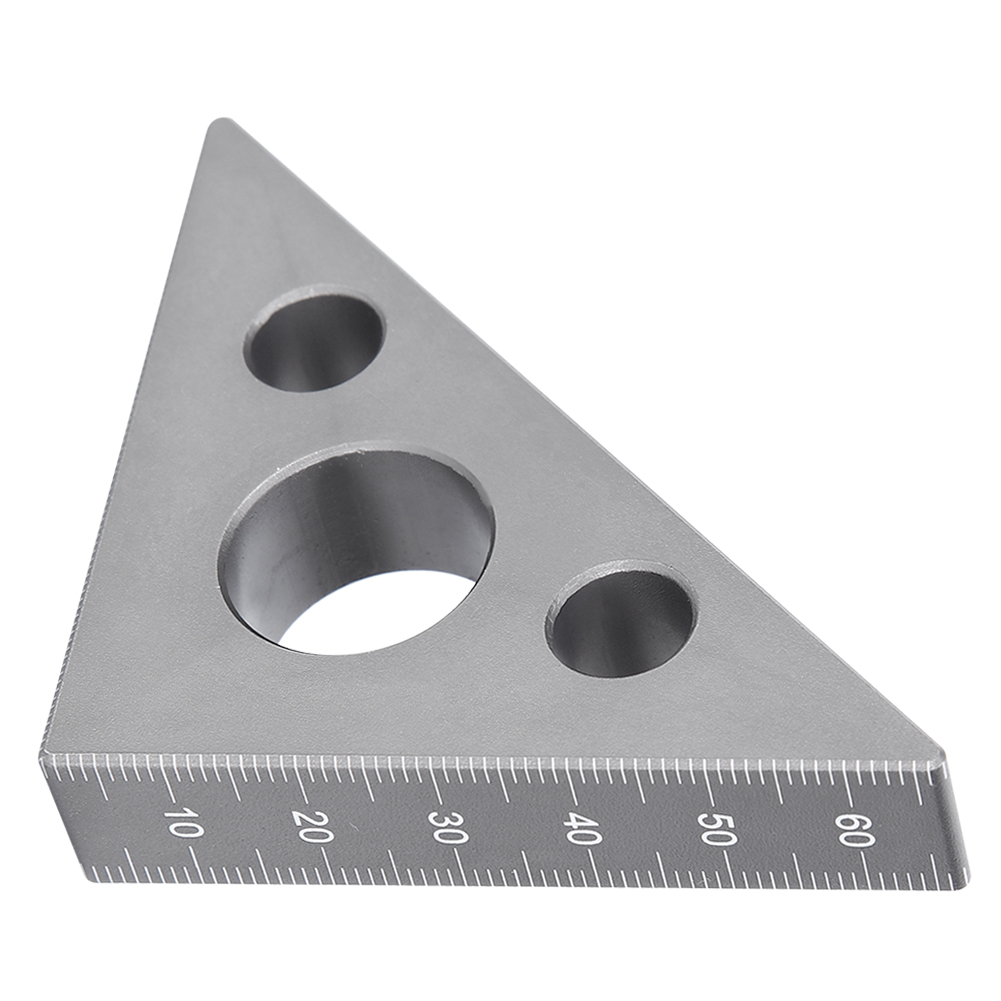 Esquadro Triangle Ruler Aluminum Alloy 45/90 Degree Frosted Right Angle Gauge Woodworking Tool Angle Ruler