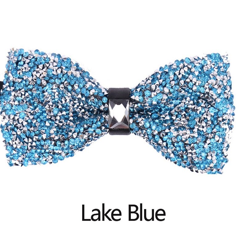 Pajarita de diamantes para hombre, lazo con cuello de cristal brillante, lazo de lujo para boda, banquete, , nudo de mariposa ostentoso, corbatas de novio: 2