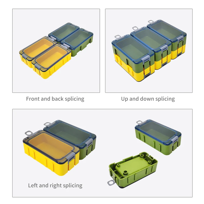 Caja de herramientas que brilla en la oscuridad para pesca, Mini caja de almacenamiento de empalme, accesorios de plástico, contenedor de cebo duro para carpa