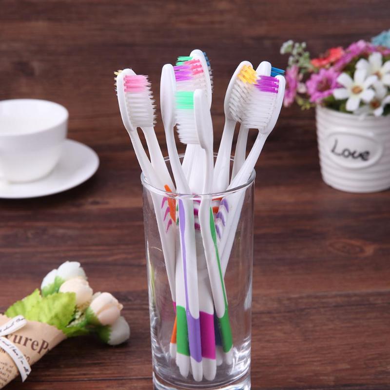 10pcs Double Ultra Soft Toothbrush Bamboo Charcoal Nano Brush Dental Personal Care Teeth Brushes