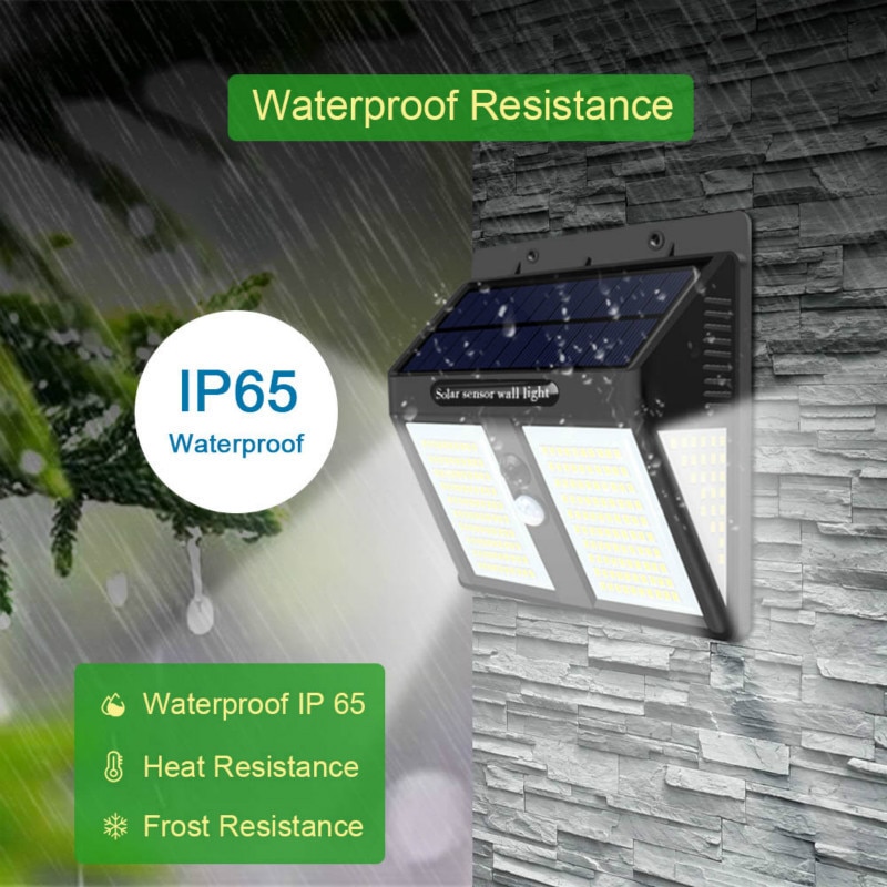 250 LED Solar Light Outdoor Solar Lamp Solar Powered Sunlight Waterproof PIR Motion Sensor Street Light for Garden Decoration