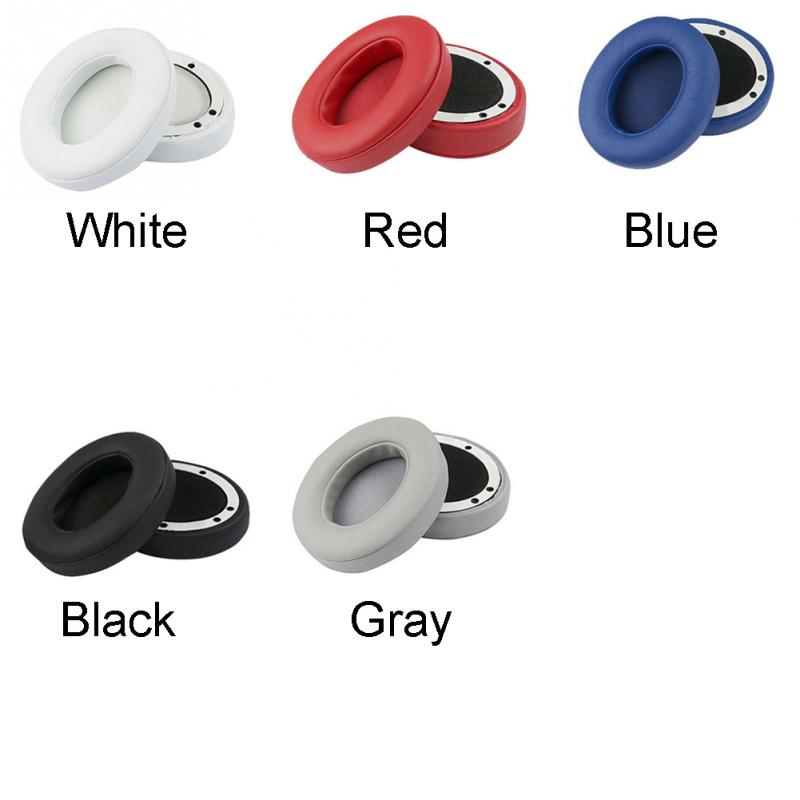 2 st utbytesöronkuddar pu läder öron kudde för beats by dre 2.0 studio trådlös svart vit 95 x 75mm #05