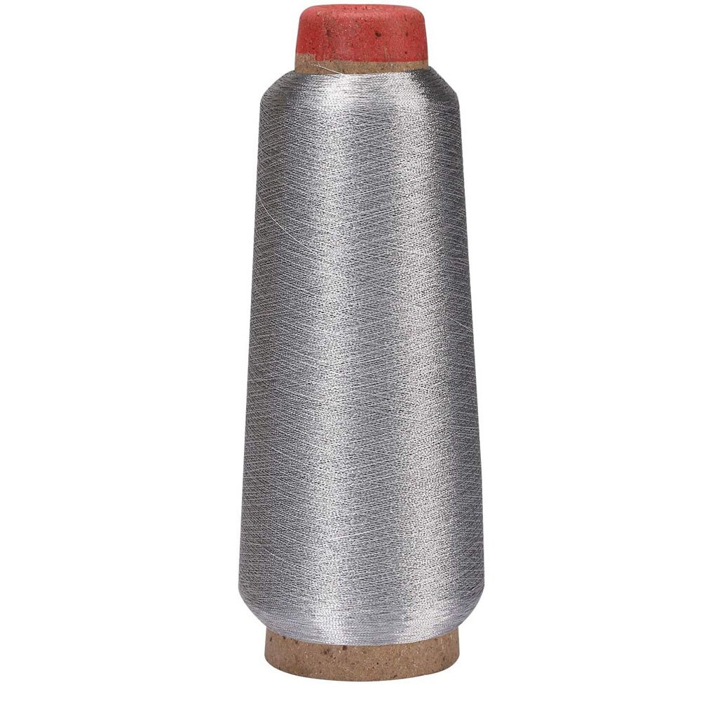 1Pc Gold/Silver 3000M Cross Stitch Metal Thread Polyester Thread for Hand-woven Embroidery DIY Sewing Thread: Silver